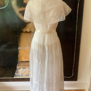 1910 Antique Cotton Nightgown: Edwardian Embroidered Dress, Size L image 7