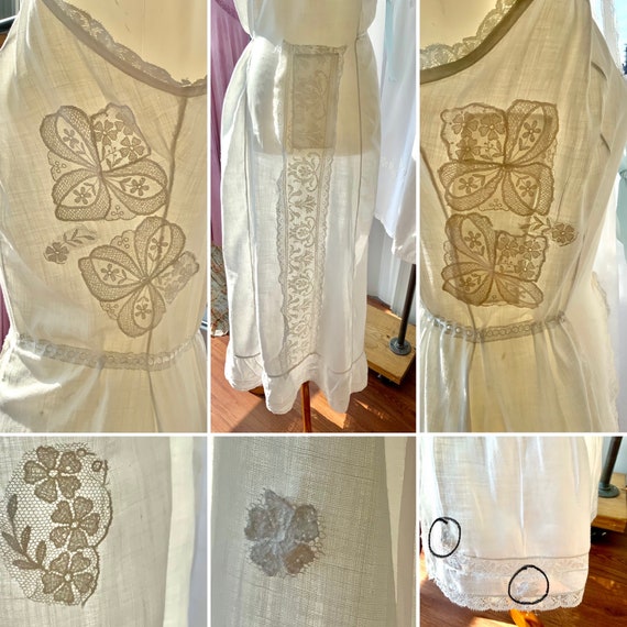 Edwardian Cotton Nightgown / Slip Dress Embroider… - image 8