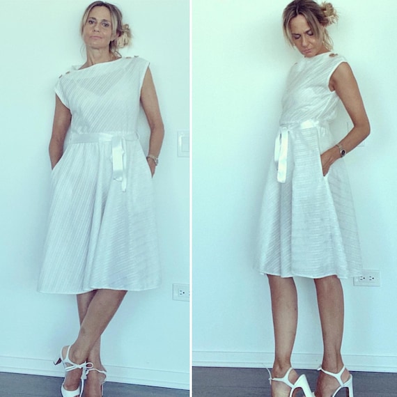 60s Summer Dress - 60s White Dress - Cool 60s Dres