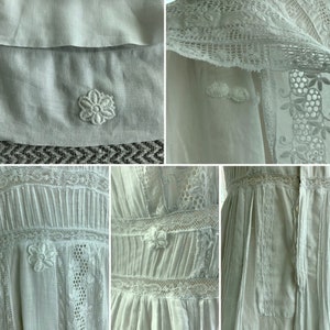 Victorian Lawn Dress Victorian Tea Dress Antique White Cotton Dress Antique Dress Victorian Dress image 9