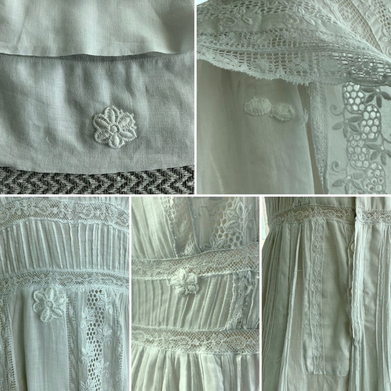 Victorian Lawn Dress Victorian Tea Dress Antique White Cotton Dress Antique Dress Victorian Dress image 9