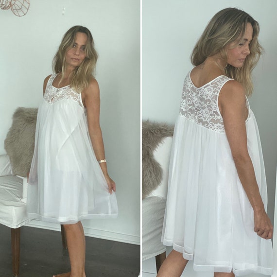 60s Nightgown - 60s Bridal Nightgown - 60s White N