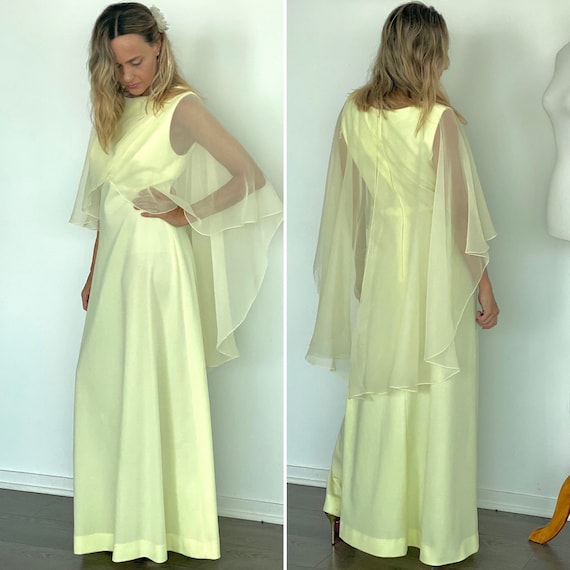 70s evening dress - 70s Maxi Dress - Vintage Yello