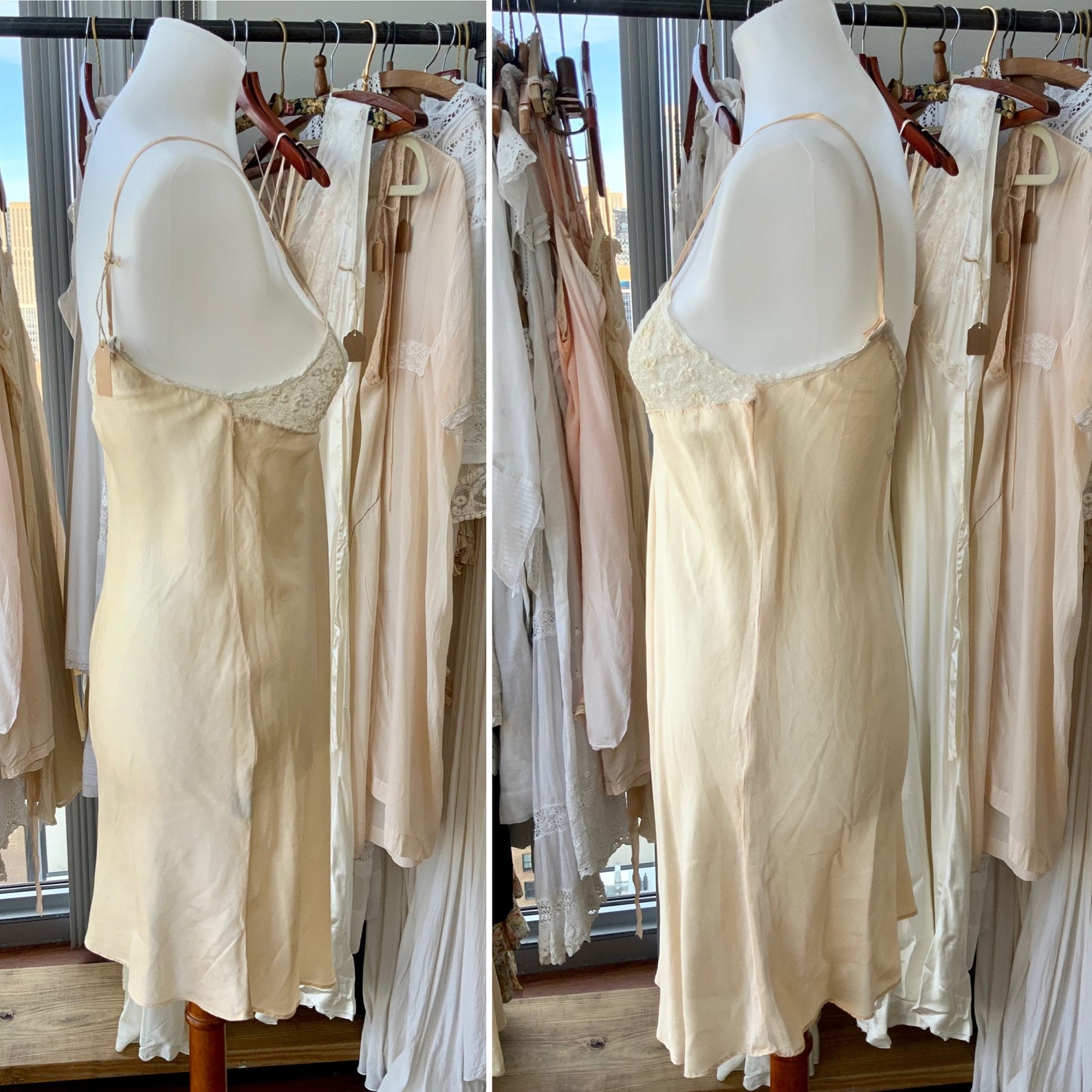 50s Silk Slip Dress 1950s Silk Lace Slip Dress Vintage Etsy