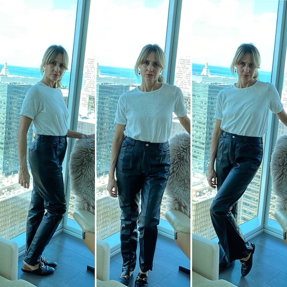 90s Leather Pant - 90s Leather Trouser - Vintage