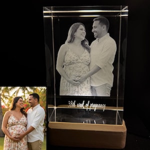 Personalized Crystal Photo Gift: Laser Engraved K9 Crystal Keepsake，Valentine's Day gifts