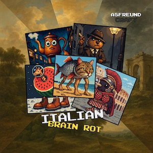 Brain Rot Italian Animal Pixel Art Vol.3 | 5 Square Meme Posters (1:1) | Funny Digital Download | Weird Animal Humor Wall Decor | Meme art