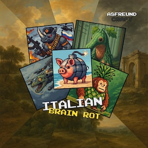 Brain Rot Italian Animal Pixel Art Vol.5 | 5-Piece Printable Poster Set | Absurdist Funny Animal Digital Download | Viral Meme Wall Decor