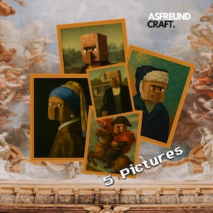 Hilarious Renaissance Style Pixel Meme Art - 5 Printable Images For POD