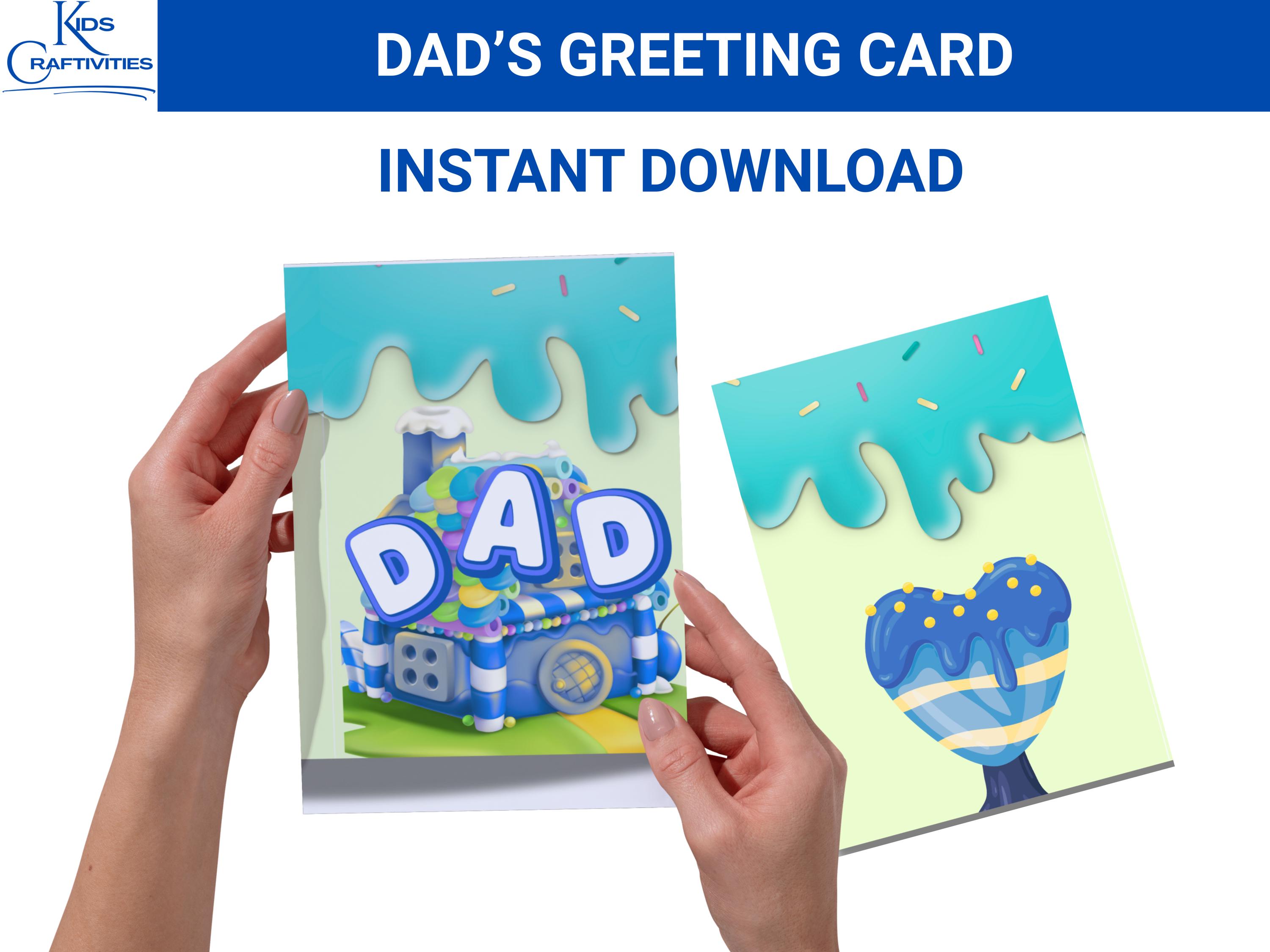 Carte de fête des pères imprimable - Cadeau DIY pour papa, grand-père, oncle ou beau-père, cadeaux pour papa