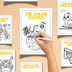 Páginas para colorir de ciências: 20 folhas de atividades STEM para impressão (download digital A4)