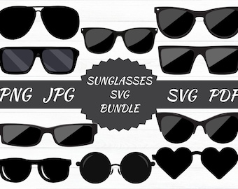 Sunglasses SVG Bundle, Summer Fashion Clipart (Digital Download)