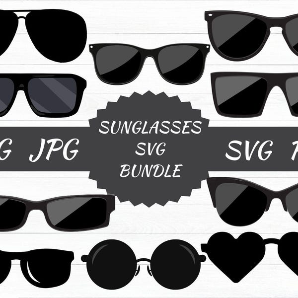 Sunglasses SVG Bundle, Summer Fashion Clipart (Digital Download)