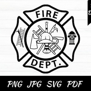 Fire Department Svg Fire Dept Svg Maltese Cross Svg Firefighter Svg Cricut Fire Department Cut Files Fireman Svg Png Digital Download