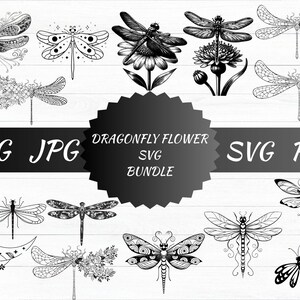 Dragonfly flower svg / Dragonfly and cattail / Dragonfly svg laser / Dragonfly on flower svg / Commercial use/ Laser engraving files