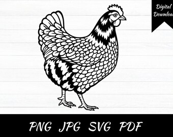 Chicken SVG Cut Files, Farm Animal Design (Digital Download)
