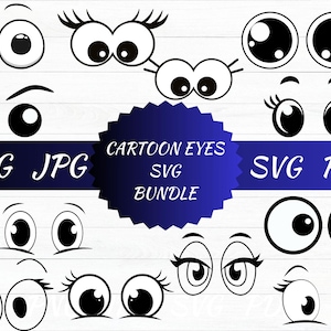 Cartoon Eyes Svg, Cartoon Eyes Cut File, Cartoon Cricut, Cartoon