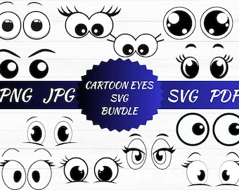 Cartoon Augen SVG Schnittdatei (Digital Download)