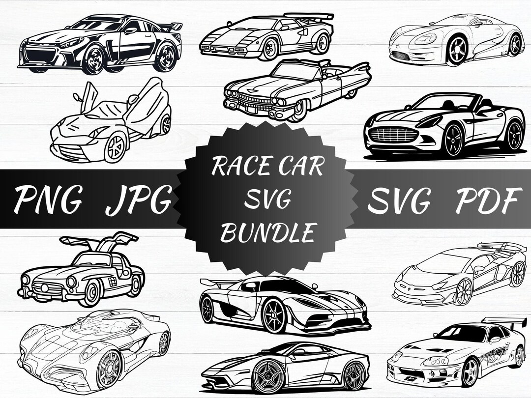 Race Car SVG Bundle, Sport Car Cut Files (instant Download) - Etsy