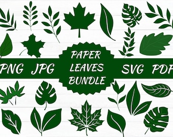 Paper Leaves SVG/ Leaf Templates/ Cut Files for Cricut/ Silhouette/ Clipart/ Vector