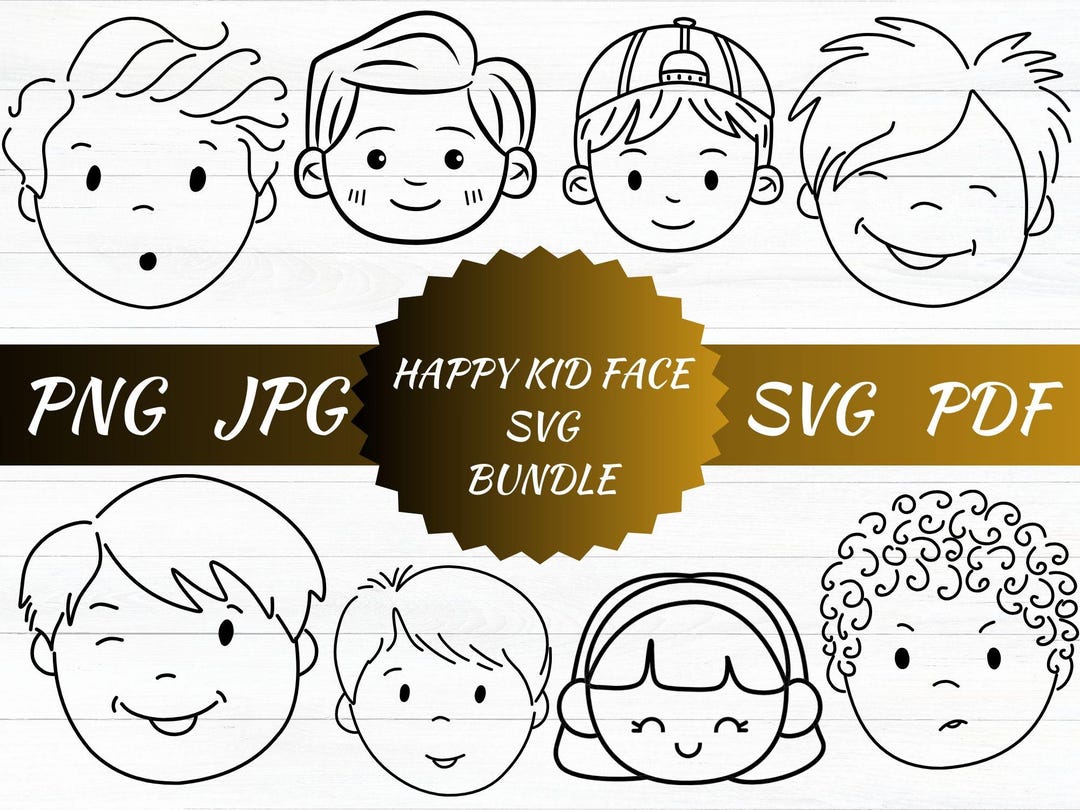 Happy Kid Face Svg, Kid Face Svg, Children Face Svg, Boy Face Svg, Girl ...