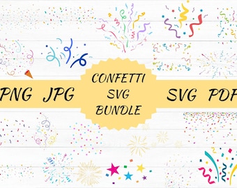 Konfetti SVG Bundle, Geburtstagsparty Clipart (Instant Download)