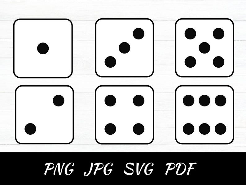 Dice Faces Set 1 Transparent | Svg Png Jpg Pdf | Vector Graphic Design ...
