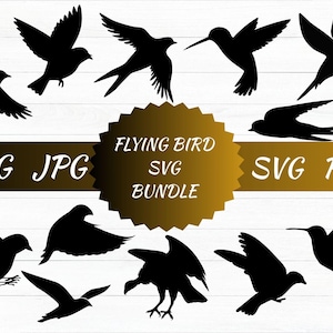 Bird SVG, Bird Svg Bundle, Flying Bird Svg, Animal Svg, Bird Clip Art, Sparrow Svg, Files for Cricut, Bird Silhouette, Birds Svg
