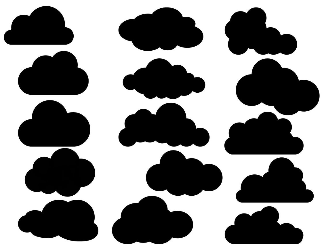 Cloud SVG Bundle, Clip Art Vector (digital File) - Etsy