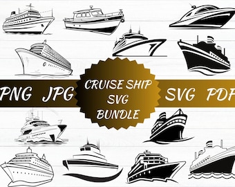Cruiseschip SVG-bundel, jacht, boot (digitale download)