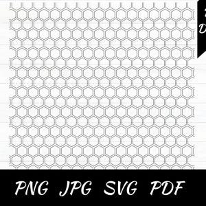 HONEYCOMB SEAMLESS pattern Svg Honeycomb vector file HEXAGON separated Cricut Honeycomb outline Honey digital pdf