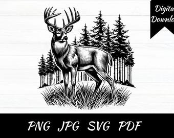 Big Buck Deer Design: SVG PNG JPG Files (digital Download - Etsy