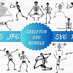 SKELETON SVG, Skeleton Svg Bundle, Skeleton Clipart, Skeleton Cut Files For Cricut, Halloween Svg