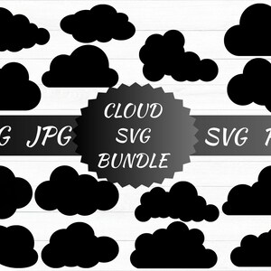 Cloud svg file/ Cloud clipart/ Cloud vector/ Cloud bundle Svg/ Cloud clip art/ Cloud cricut/ Clouds silhouette/ Cloud cut file/ Digital file