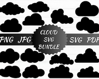 Pacote de imagens vetoriais de nuvens em SVG (arquivo digital)