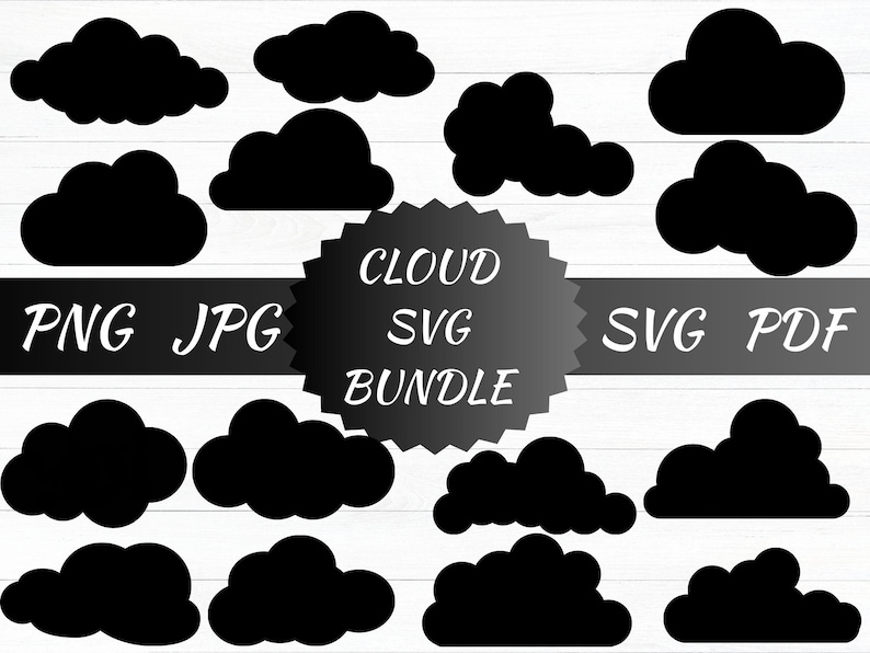 Cloud SVG Bundle, Clip Art Vector (digital File) - Etsy