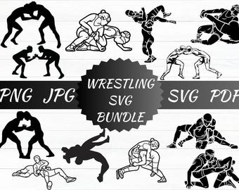 Archivos de corte SVG de lucha libre, imágenes prediseñadas de luchadores (descarga digital)