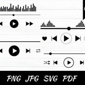 Music Player Svg Bundle Music Player Display Audio Control Svg Play Buttons Svg Music Player Png Cut File Instant Download