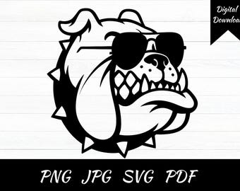 Buy Bulldog Svg With Sunglasses, Bull Dog Svg, Black Bulldog With ...