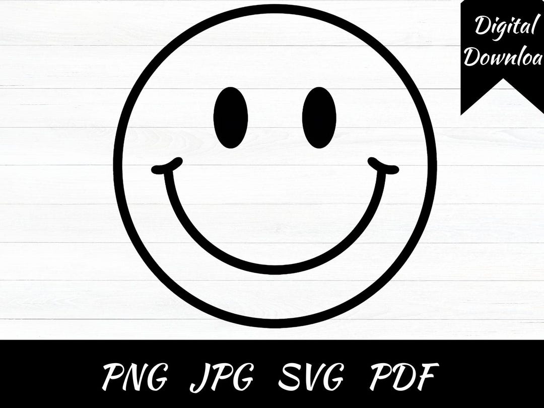 Smiley Face Raster Smiley Face Digital Download SVG PNG JPG Svg Pdf - Etsy