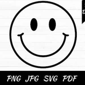 Smiley Face Digital Download SVG PNG JPG svg pdf