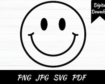 Smiley Gesicht Digitaler Download SVG PNG JPG svg pdf