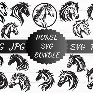 Horse Svg Bundle, Horse Head Svg bundle, Horse Clipart, Horse Cut Files For Circut, Horse Silhouette, Horse Vector, Wild Horse Svg,Png,jpg