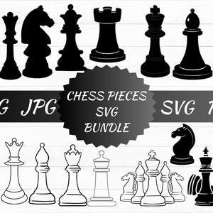 Jeu d&#39;icônes de pièces d&#39;échecs svg, png, jpg, pdf, clipart, vecteur