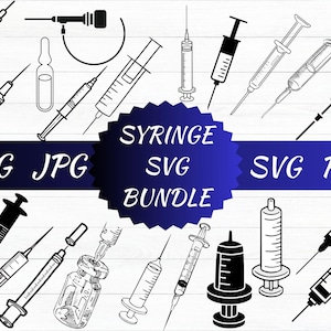 SYRINGE SVG Bundle Needle CRICUT Equipment Cut File Syringe Svg Hospital Bundle Medical Clipart Healthcare Svg Doctor Svg Png Jpg