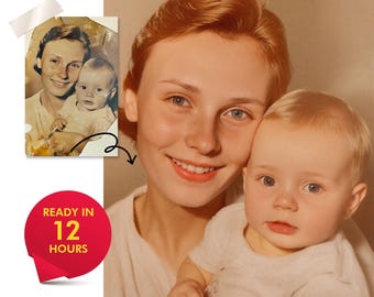 Professional Vintage Photo Restoration Service  Repair & Colorize Old Photos  Memorial Gift Editing  Fix Damaged Ancestor Pictures