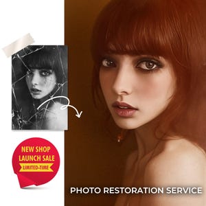 Vintage Photo Restoration Gift  Fix Old Family Photos  Colorize & Repair  High‑Res Digital  12‑Hour Delivery  Vintage Gift for Mom Dad