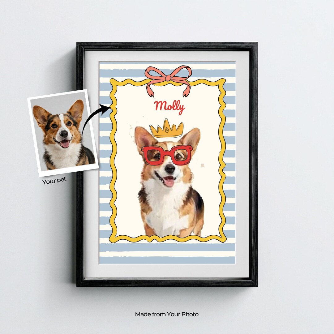 Badly Drawn Dog Portrait Funny Custom Pet Portrait From Photo Quirky ...