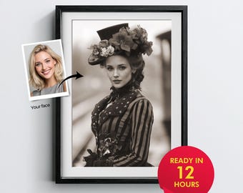 Wiktoriańska szlachcianka, portret Bridgerton, styl sztuki gotyckiej, niestandardowy wystrój domu z XIX wieku, elegancka dama, sztuka ścienna, artystyczne zdjęcia, wydruk vintage