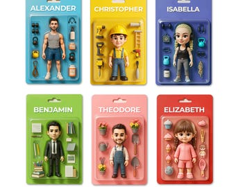 Custom Action Figure Portrait from Photo personalized superhero art print nerd man cave decor gamer boyfriend gift  custom doll  figurine